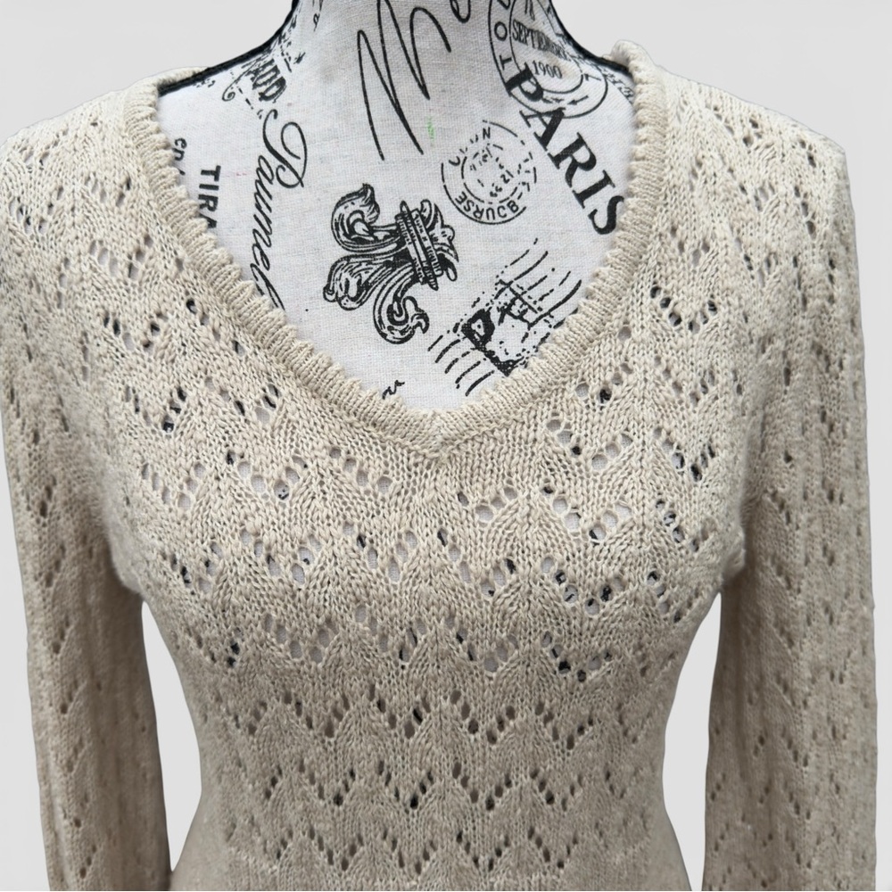 Style & Co NWT Cotton Blend Open Knit XS Lightweight Sweater Dress Cozy Feminine - Picture 5 of 14